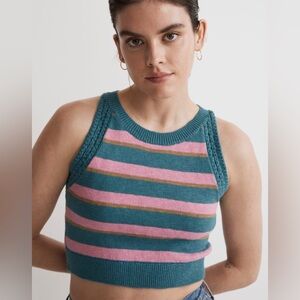 Madewell Crochet-Trim Crop Sweater Tank